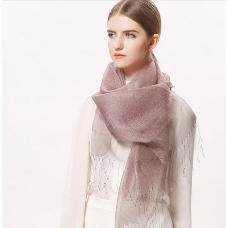 Pure Silk Scarf Dark Purple Women Summer Scarf